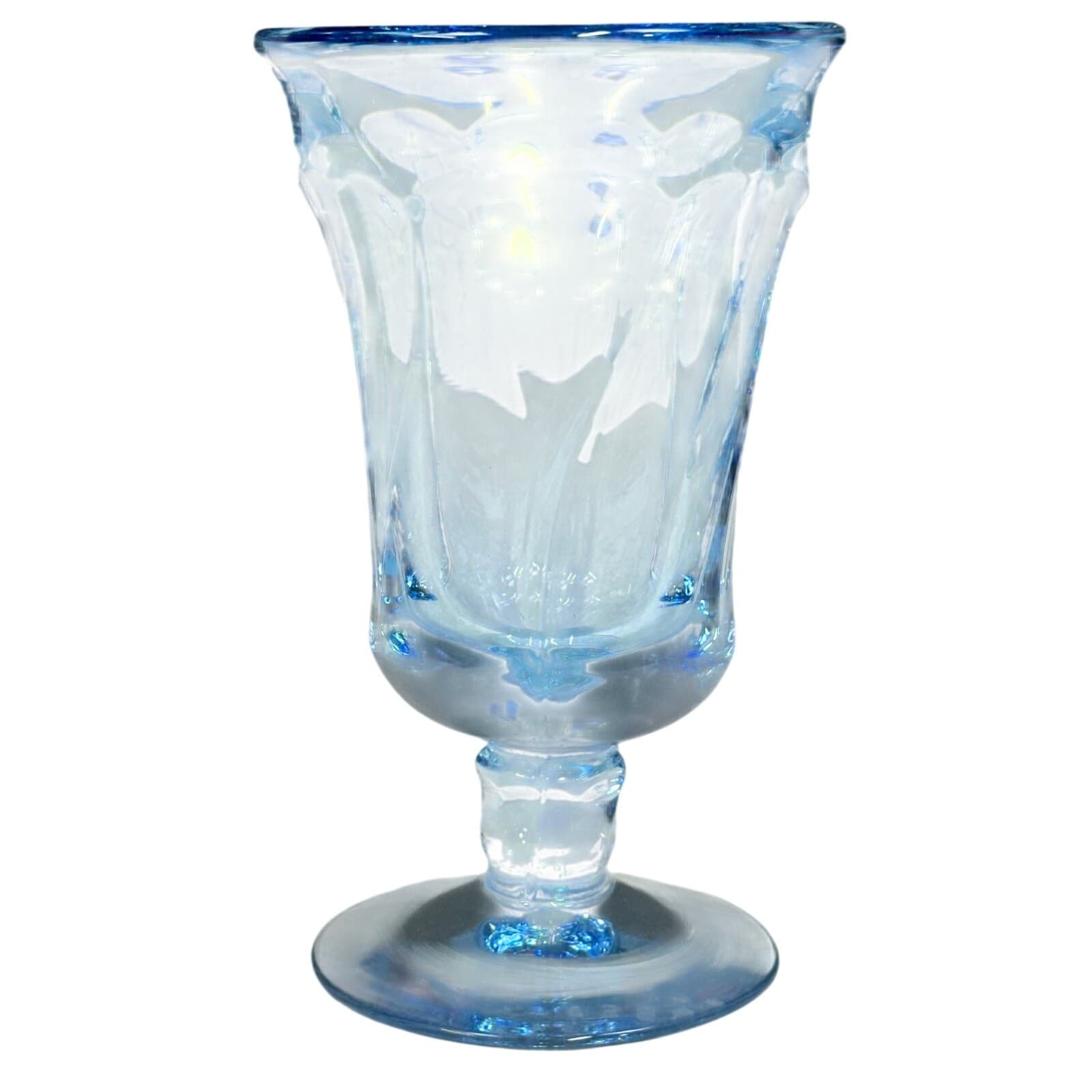 Fostoria Retired 1958-1982 'Jamestown Blue' Footed Juice Glasses-Set of 7 - Thumbnail 2