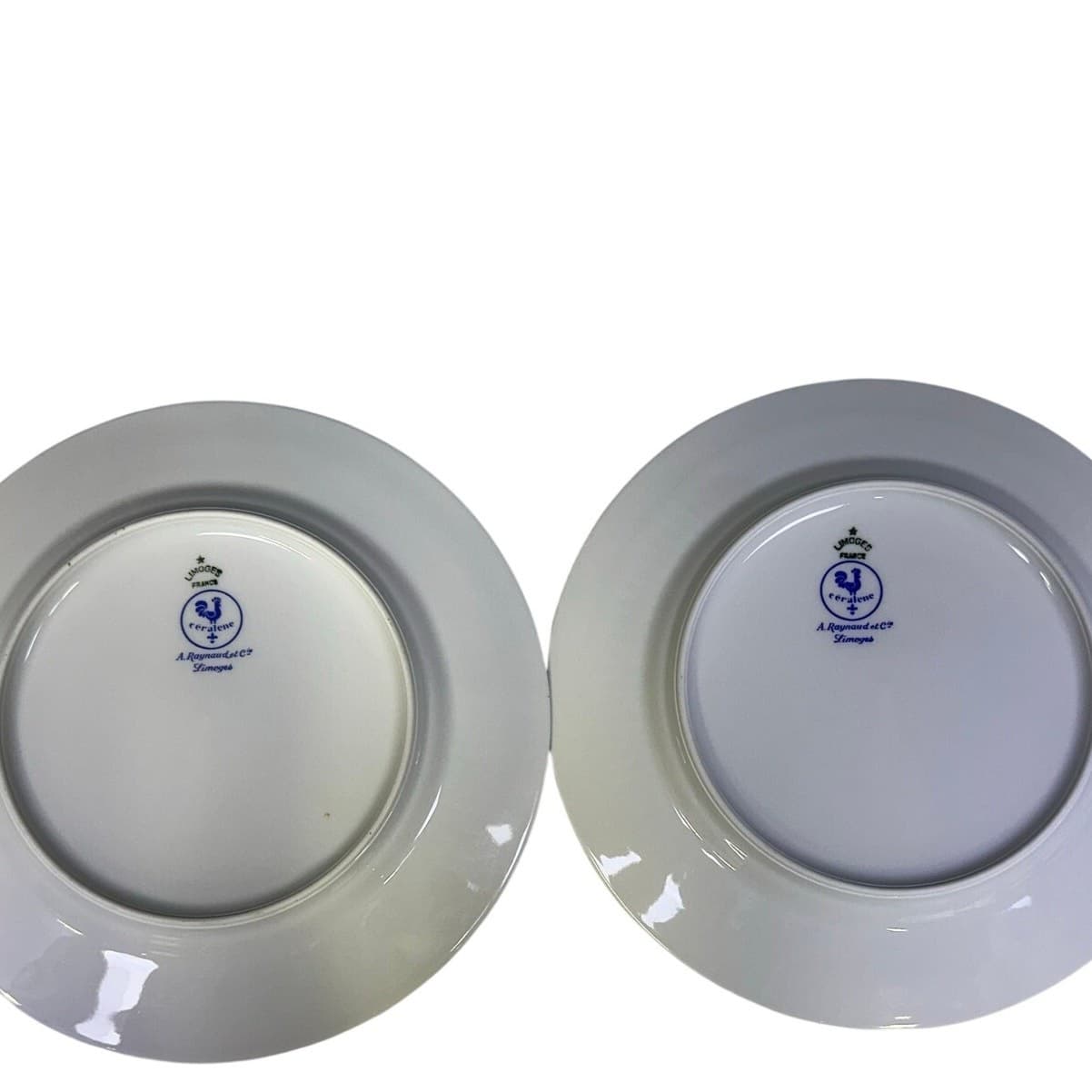Raynaud Ceralene Limoges Retired 1990 'Fleur De Jade Green' Salad Plates-Set 2 - Thumbnail 7