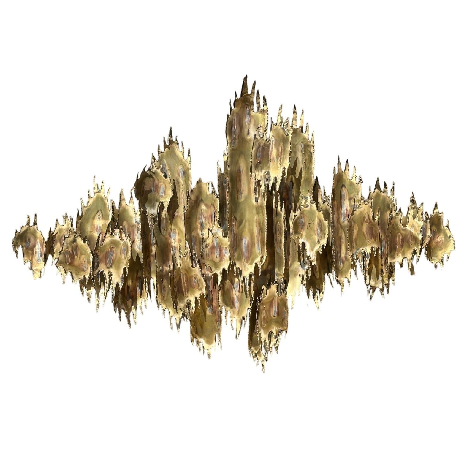 Josef Signed 1973 Brutalist Large Art Copper Metal Welded Wall Sculpture-RARE - Thumbnail 3