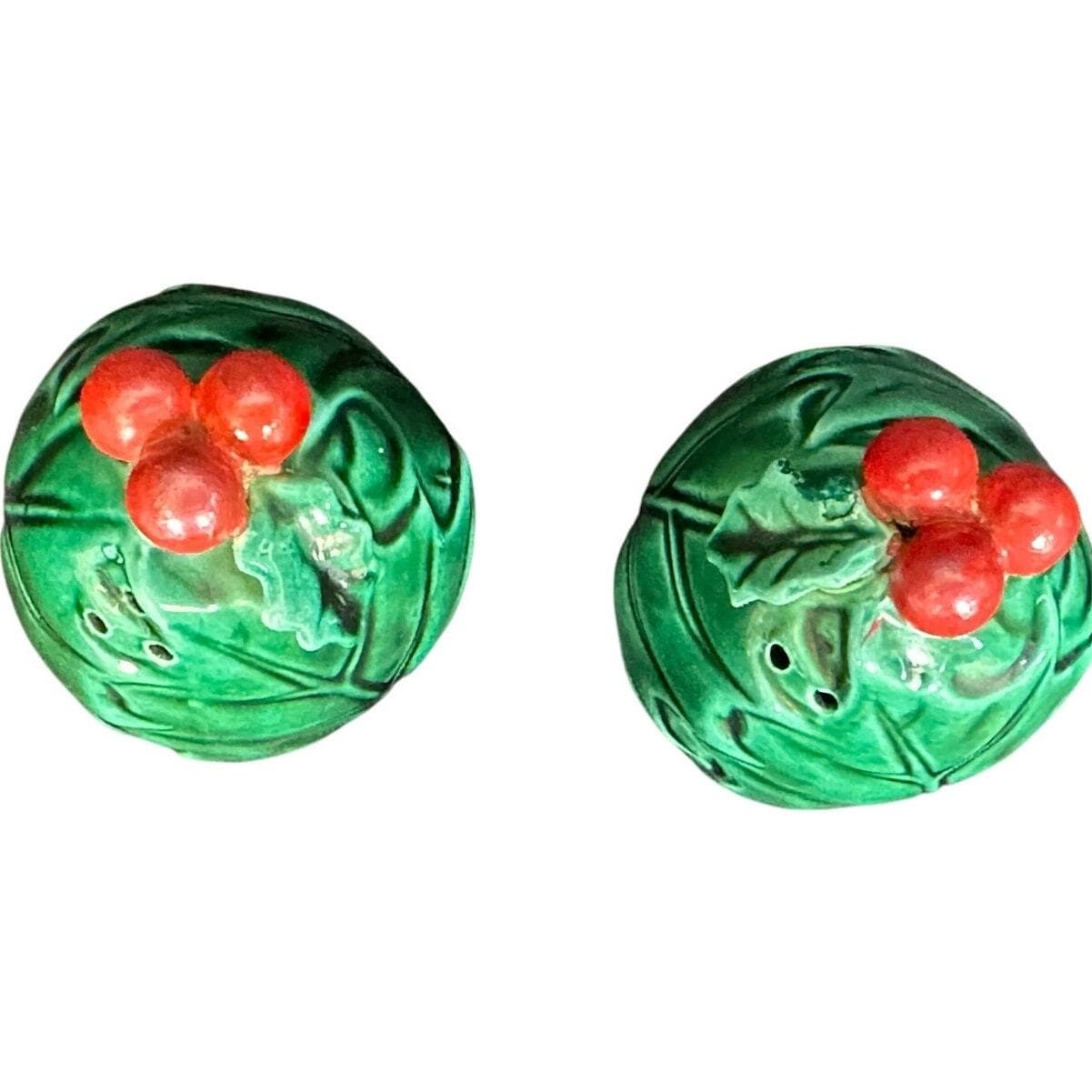 Lefton Holly Berry Vintage Salt and Pepper Shaker Set-Rare! - Thumbnail 2