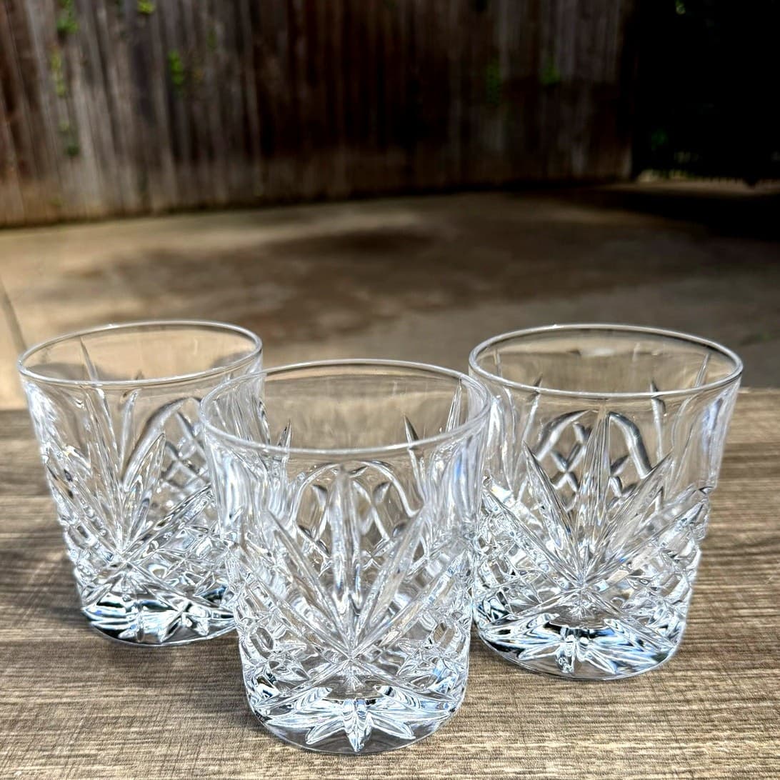 Shannon Godinger Dublin Crystal Double Old Fashioned Glasses 4" Rocks-Set of 3 - Thumbnail 8