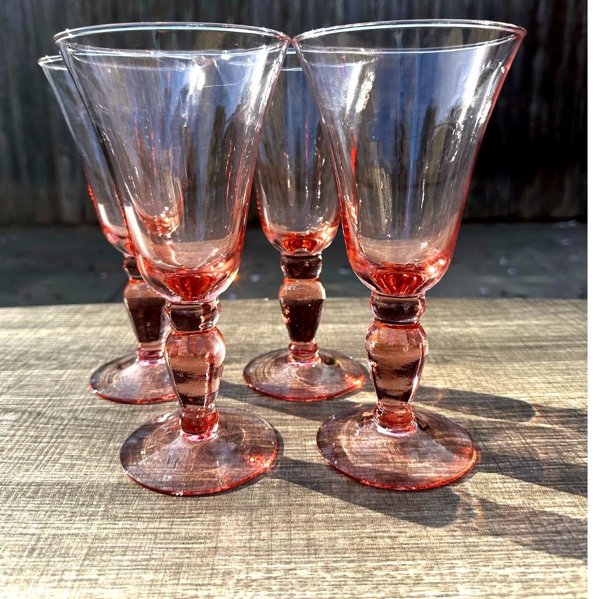 Mikasa Retired 1999 Domain Pink Glass Water Goblets Vintage Rare Set of 4 - Thumbnail 7