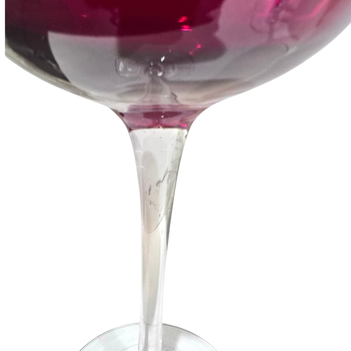 Ruby Red Elegant Balloon Wine Glasses Goblets with Clear Stem-Set of 4 - Thumbnail 8