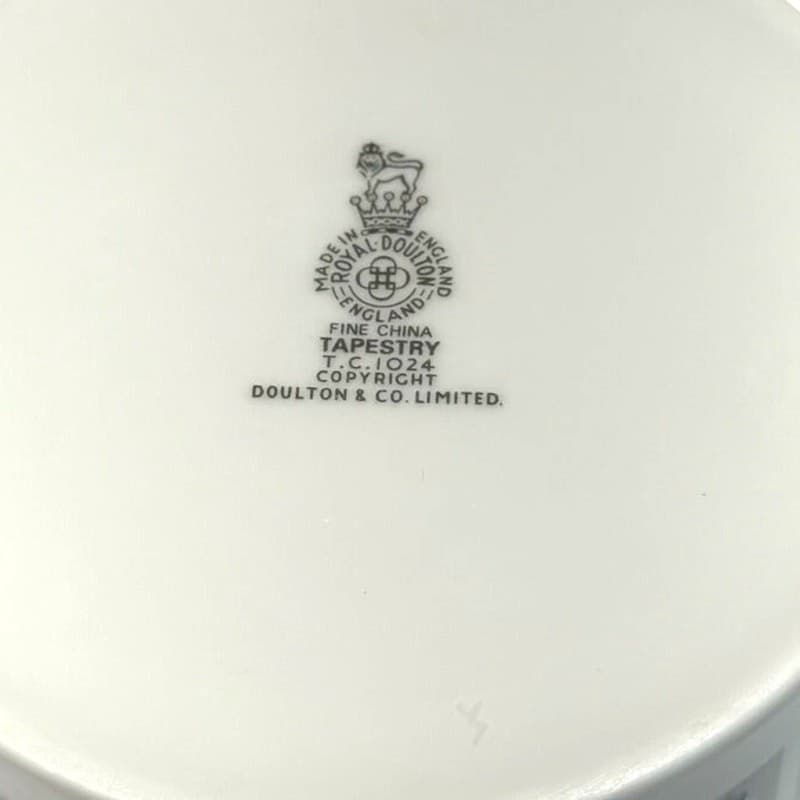 Royal Doulton England Tapestry TC1024 Fine China Sugar Bowl w/Lid & Creamer Set - Thumbnail 7