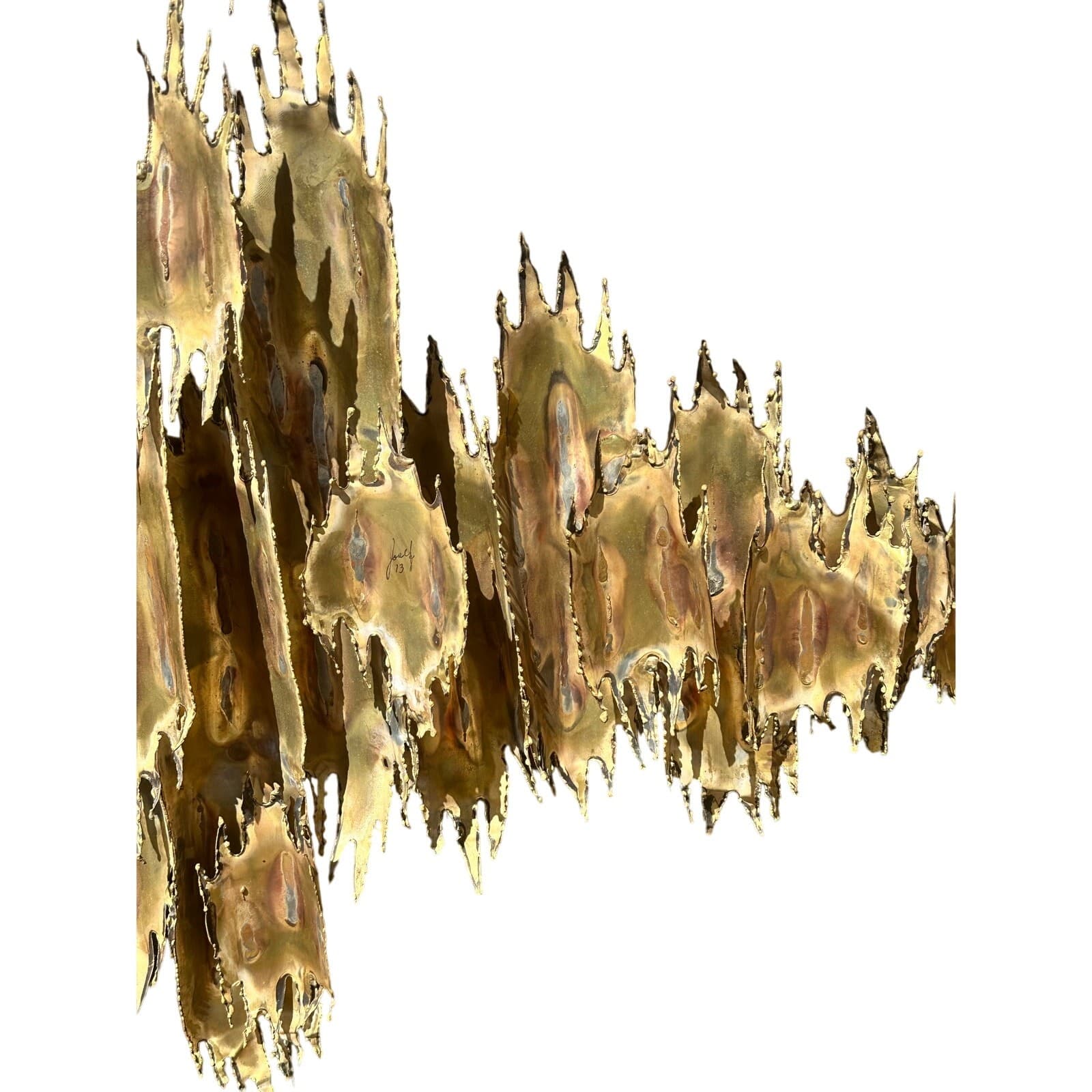 Josef Signed 1973 Brutalist Large Art Copper Metal Welded Wall Sculpture-RARE - Thumbnail 7