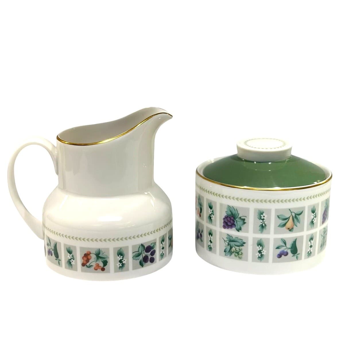 Royal Doulton England Tapestry TC1024 Fine China Sugar Bowl w/Lid & Creamer Set - Thumbnail 2