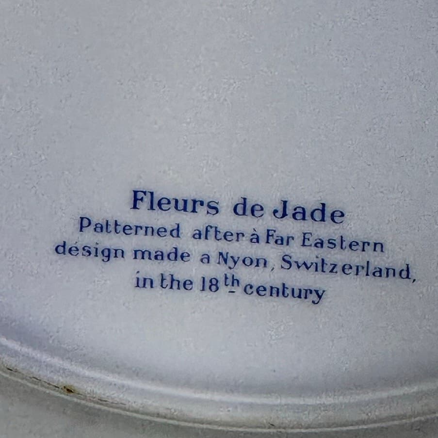 Raynaud Ceralene Limoges Retired 1990 'Fleur De Jade Green' 10.75" Dinner Plate - Thumbnail 9