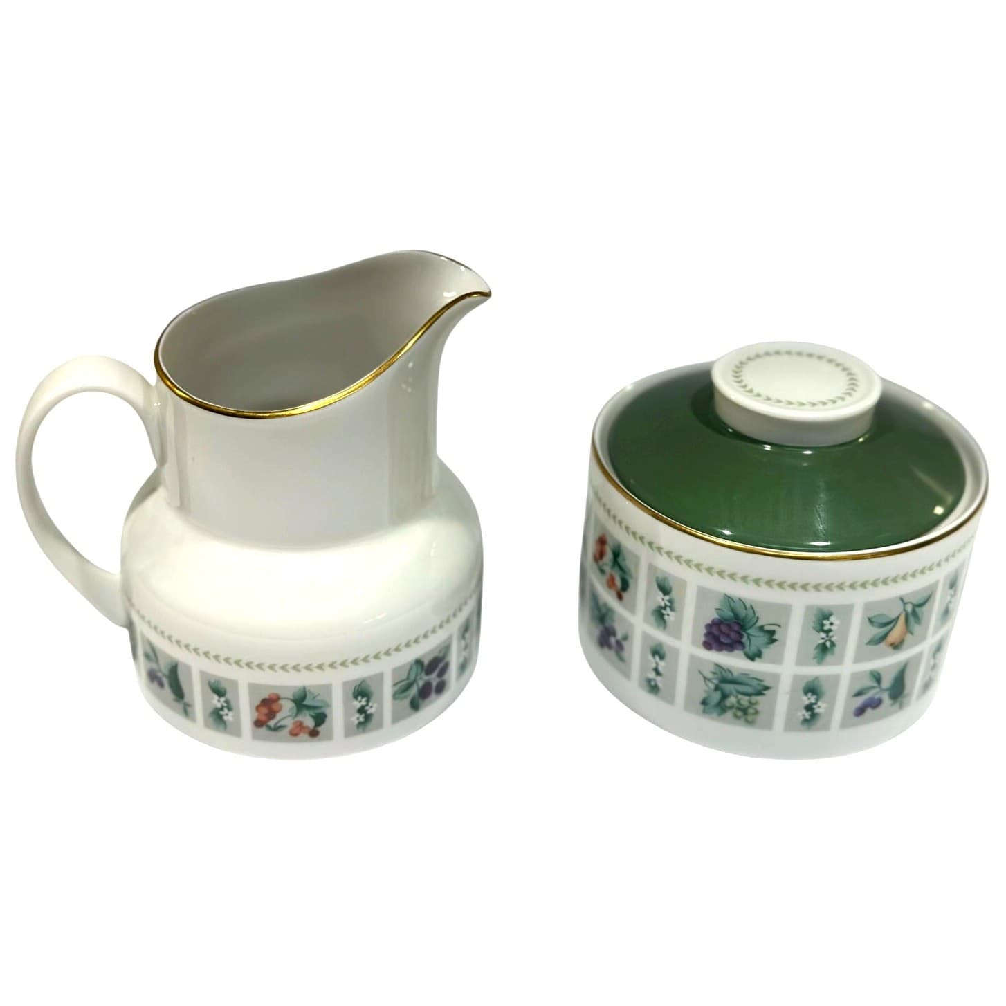 Royal Doulton England Tapestry TC1024 Fine China Sugar Bowl w/Lid & Creamer Set - Thumbnail 3