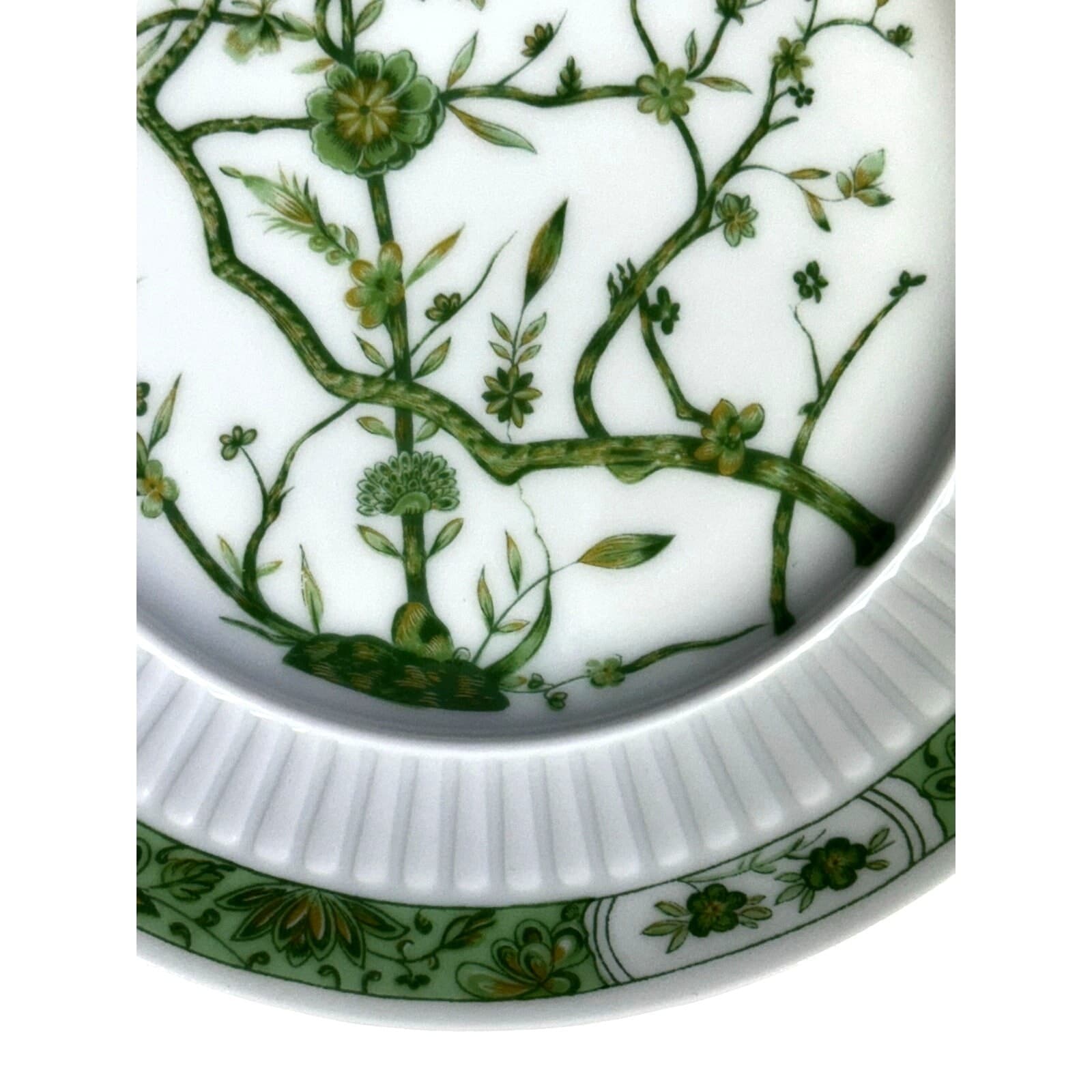 Raynaud Ceralene Limoges Retired 1990 'Fleur De Jade Green' Bread Butter Plate - Thumbnail 6