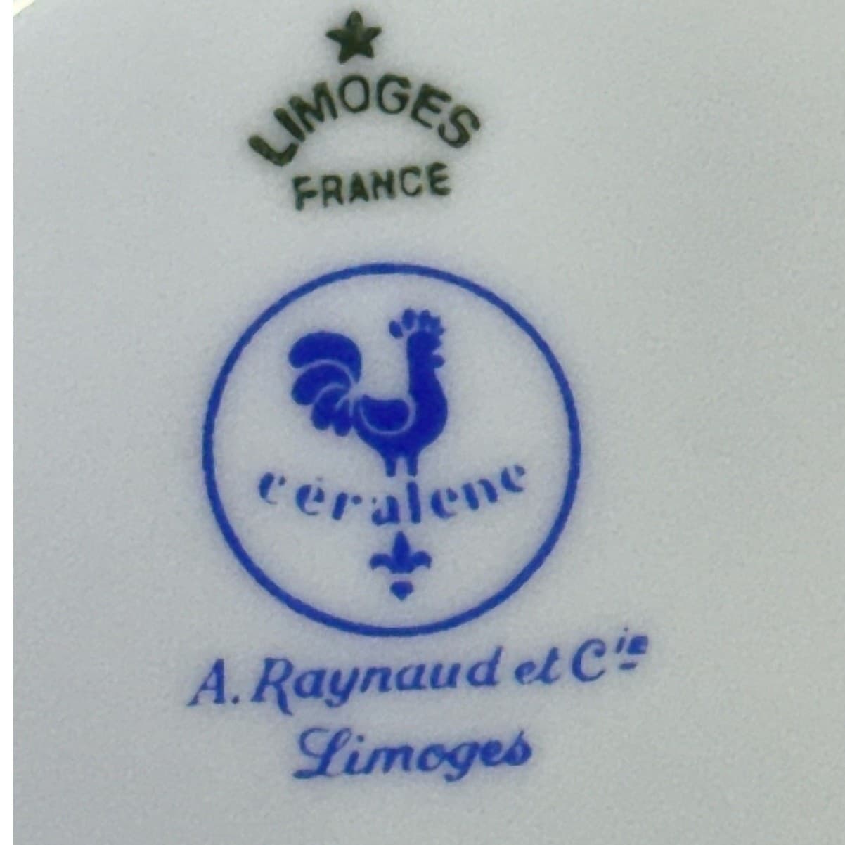 Raynaud Ceralene Limoges Retired 1990 'Fleur De Jade Green' Bread Butter Plate - Thumbnail 8