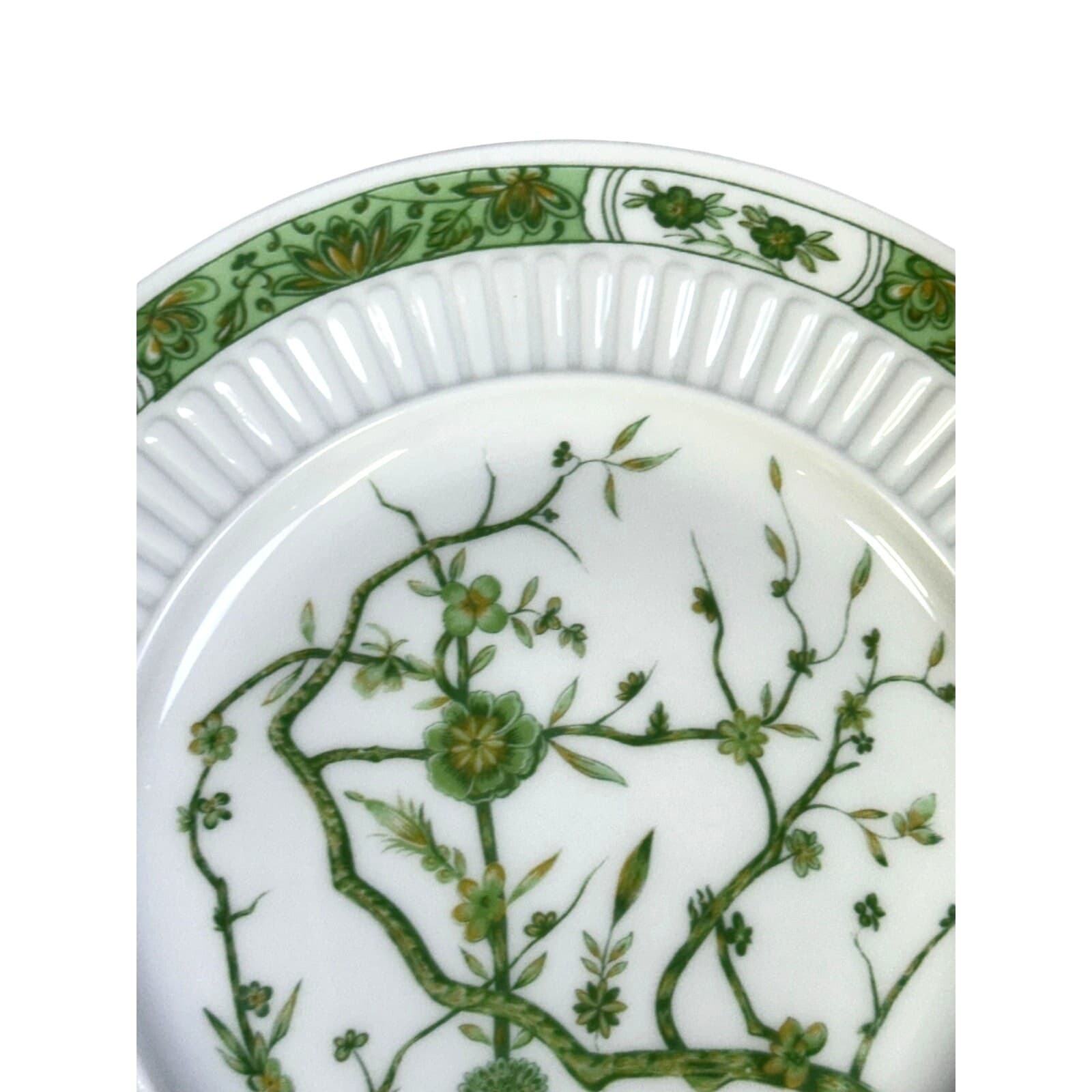 Raynaud Ceralene Limoges Retired 1990 'Fleur De Jade Green' Bread Butter Plate - Thumbnail 4