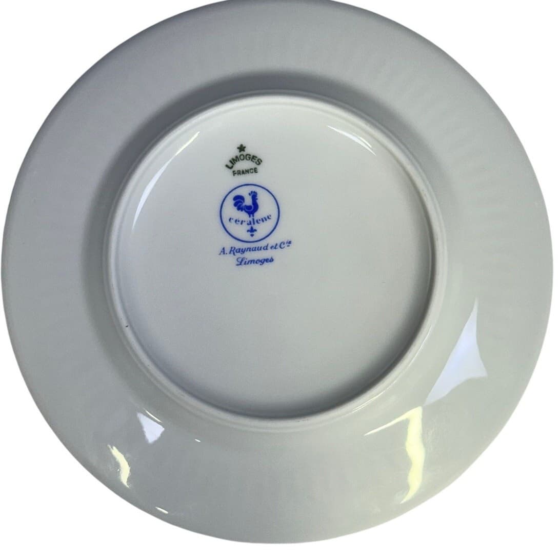 Raynaud Ceralene Limoges Retired 1990 'Fleur De Jade Green' Bread Butter Plate - Thumbnail 7