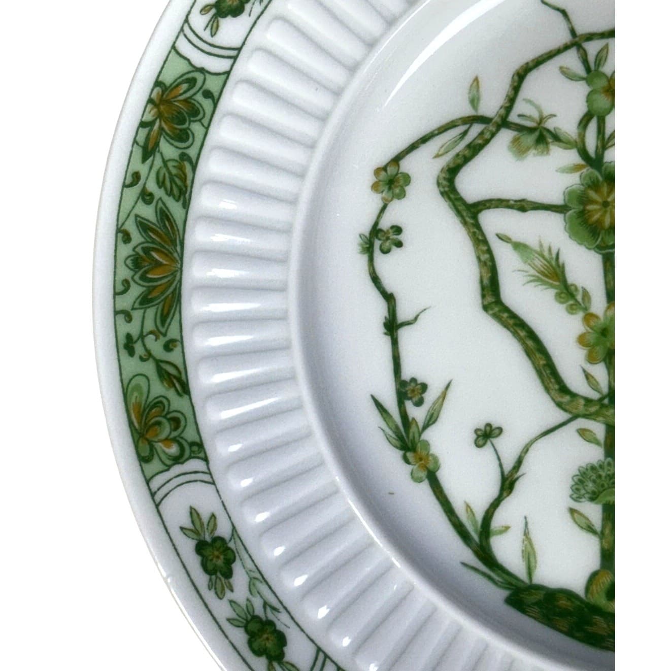 Raynaud Ceralene Limoges Retired 1990 'Fleur De Jade Green' Bread Butter Plate - Thumbnail 3