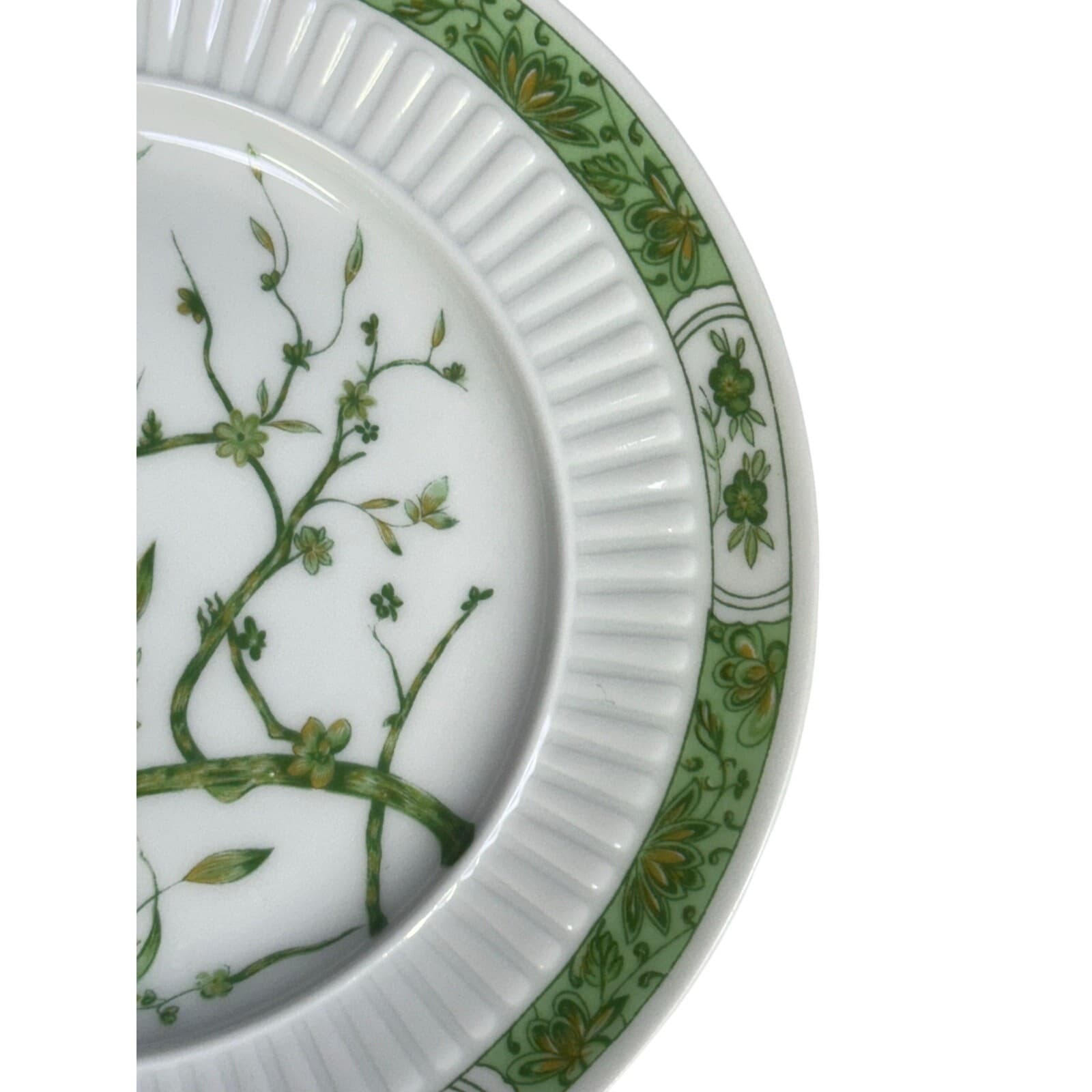 Raynaud Ceralene Limoges Retired 1990 'Fleur De Jade Green' Bread Butter Plate - Thumbnail 5