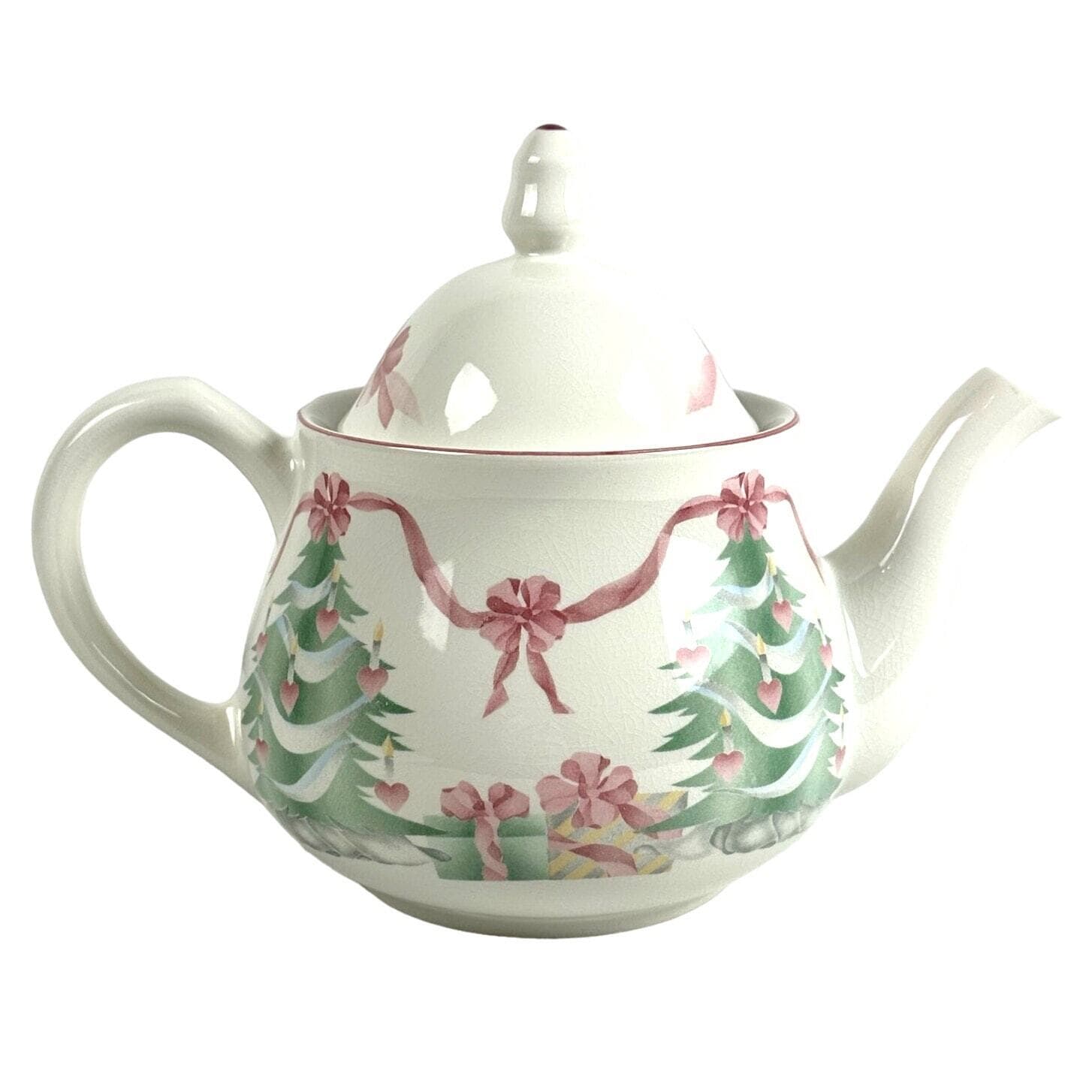 Sango Home for Christmas 1989 Korea Gold Mark #3321 Teapot Excellent! - Thumbnail 3