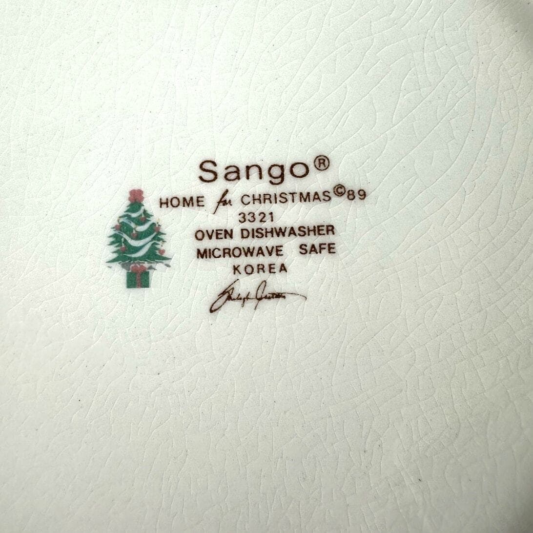 Sango Home for Christmas 1989 Korea Gold Mark #3321 Teapot Excellent! - Thumbnail 10