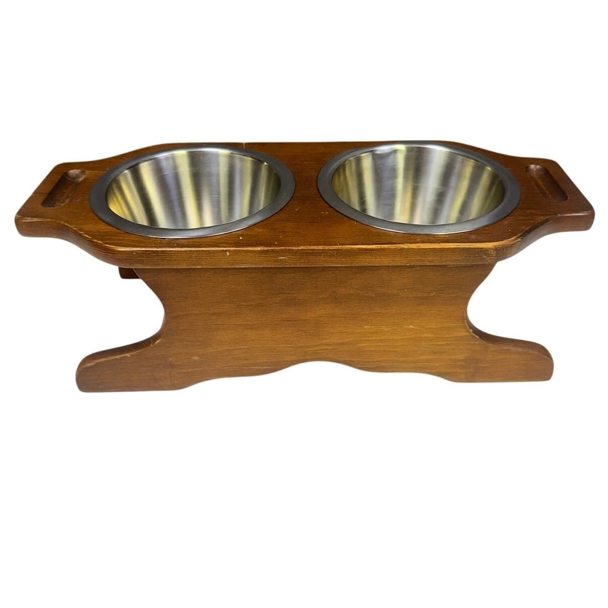 Norway Standing Dog Dish Holder w/ Aluminum Bowls - Thumbnail 2