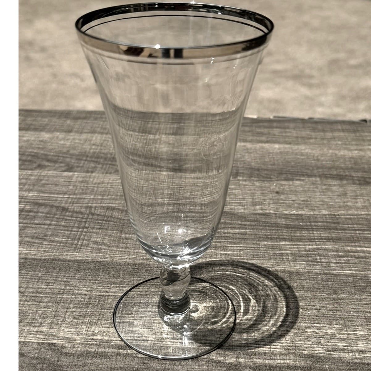 Glastonbury 'Lotus' Vintage 7" Iced Tea Glasses-Platinum Rim+Accent-Set of 8 - Thumbnail 2