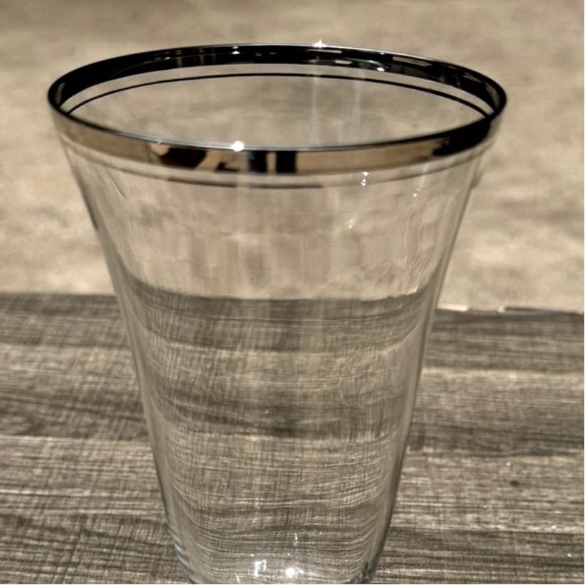 Glastonbury 'Lotus' Vintage 7" Iced Tea Glasses-Platinum Rim+Accent-Set of 8 - Thumbnail 4