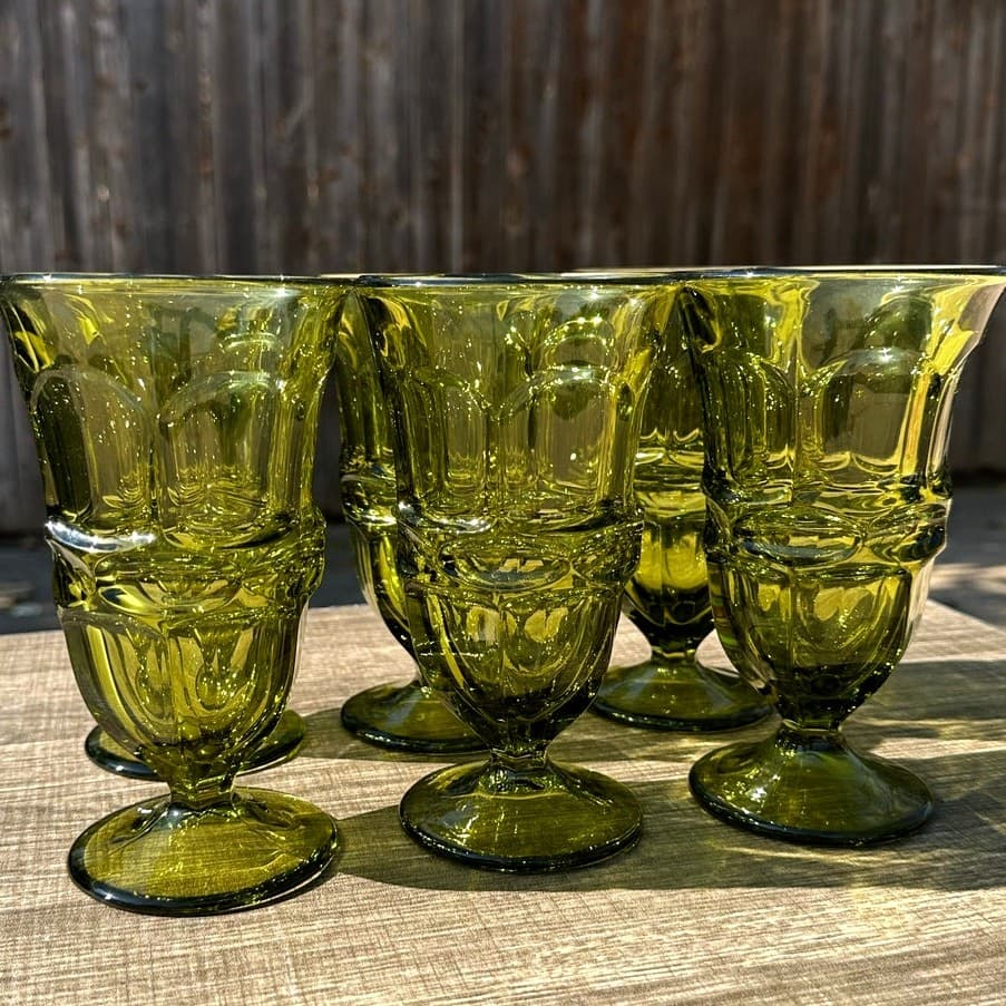 Fostoria Retired 1963-1982 'Argus Green' 6 5/8" Iced Tea Goblets-Set of 6 - Thumbnail 5