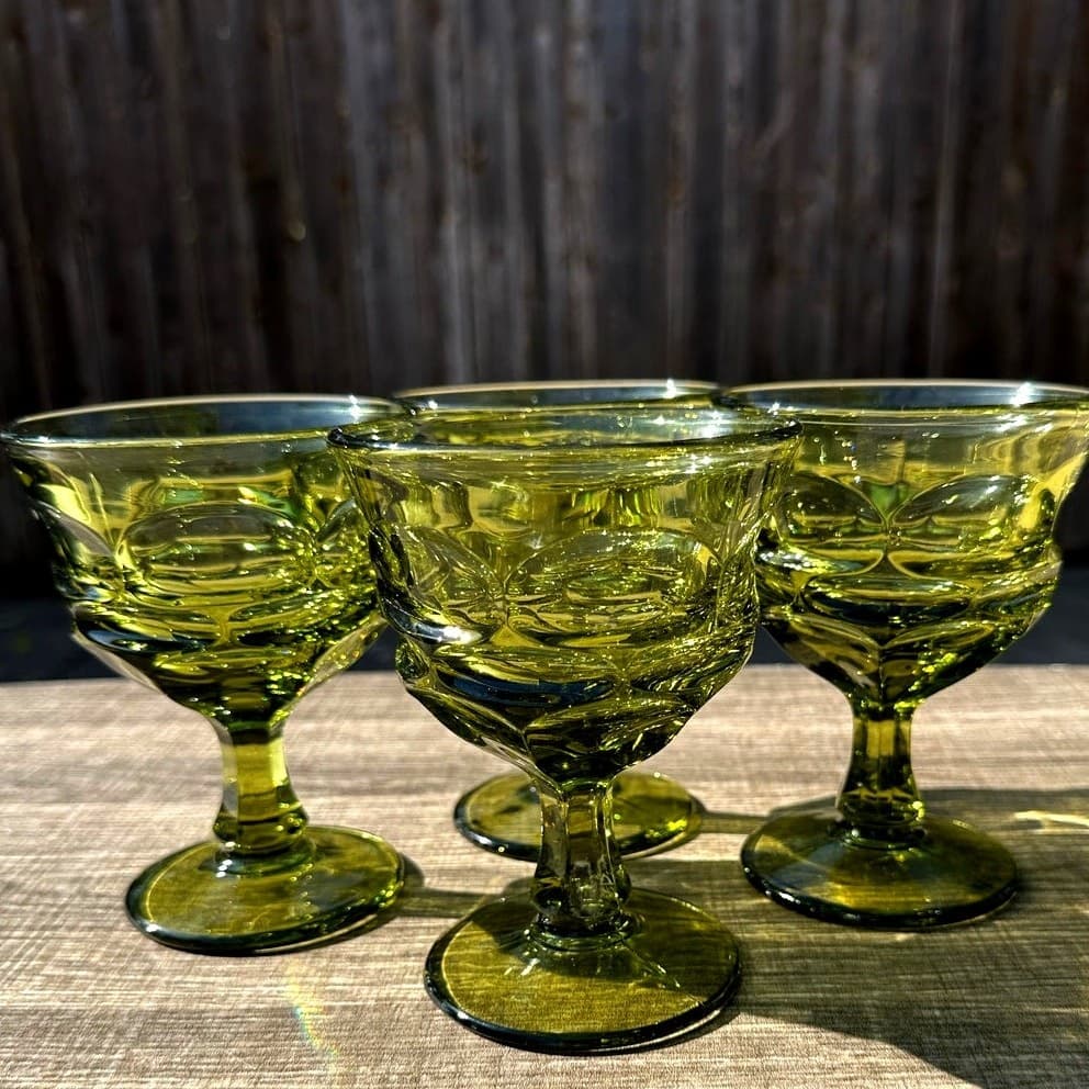 Fostoria Retired 1963-1982 'Argus Green' 5 1/8" Champagne/Sherbet-Set of 4 - Thumbnail 7
