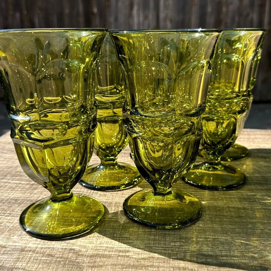 Fostoria Retired 1963-1982 'Argus Green' 6 5/8" Iced Tea Goblets-Set of 6