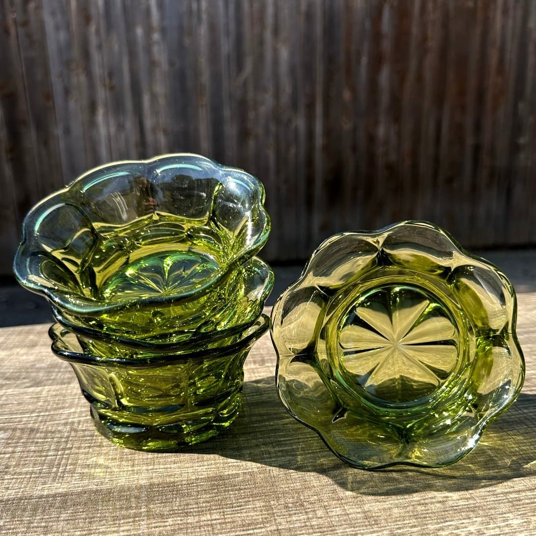 Fostoria Retired 1963-1982 'Argus Green' 4.75" Fruit/Dessert Bowls-Set of 4 - Thumbnail 3