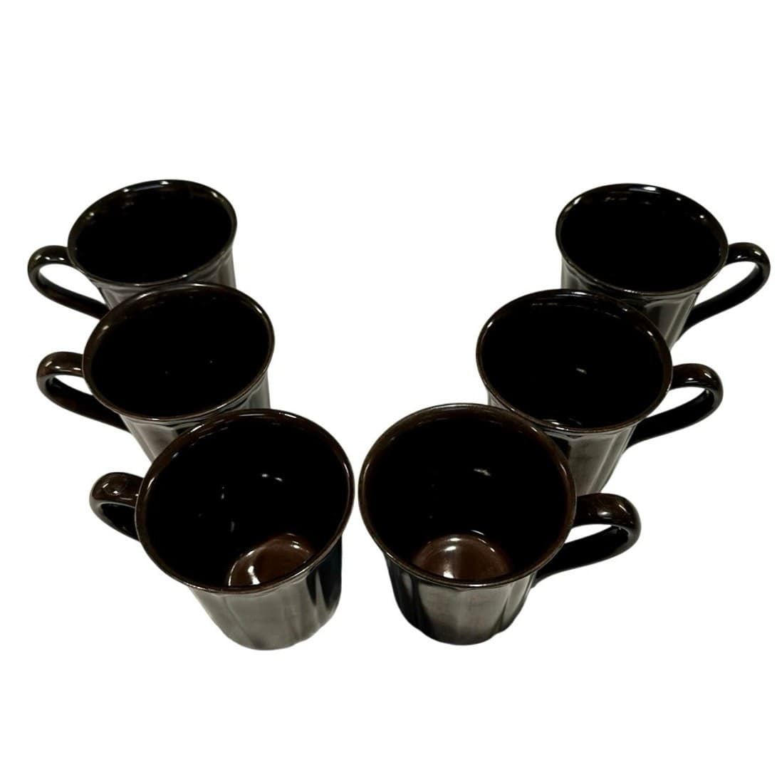 Noble Excellence Toscano Brown Coffee Tea Latte Mugs-Set of 6 - Thumbnail 3