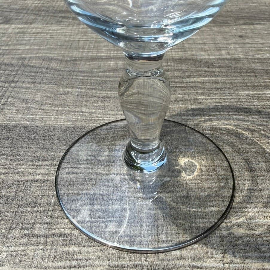 Glastonbury 'Lotus' Vintage 6" Wine Glasses-Platinum Rim-Set of 7 - Thumbnail 7