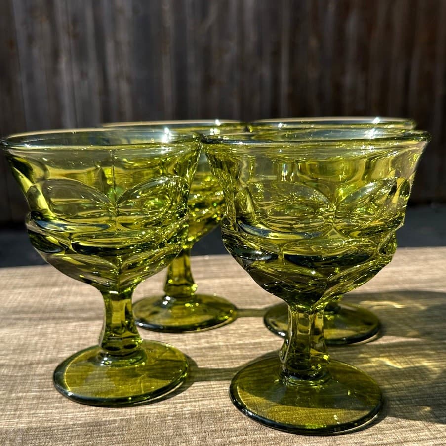 Fostoria Retired 1963-1982 'Argus Green' 5 1/8" Champagne/Sherbet-Set of 4 - Thumbnail 9