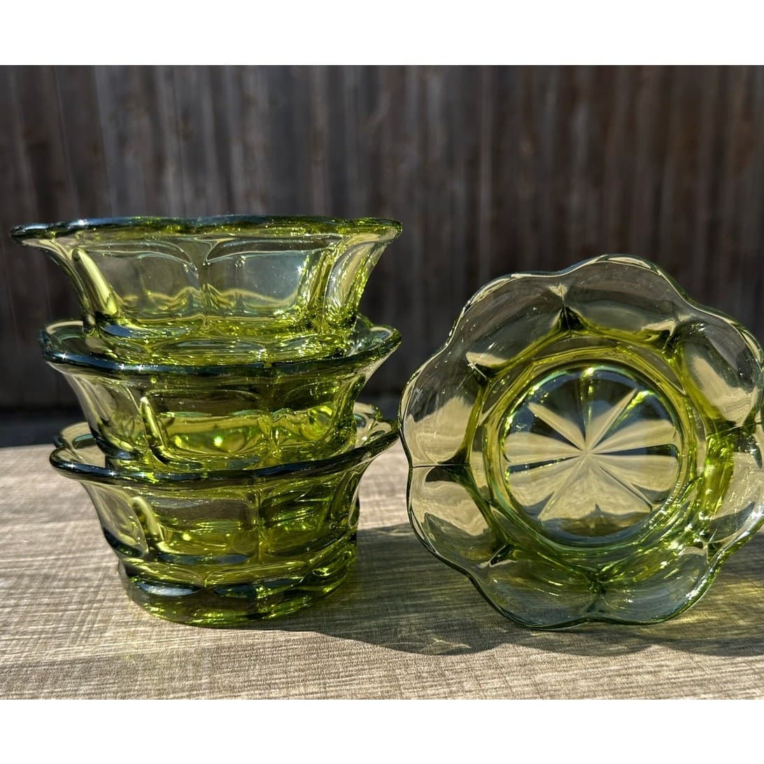 Fostoria Retired 1963-1982 'Argus Green' 4.75" Fruit/Dessert Bowls-Set of 4 - Thumbnail 5