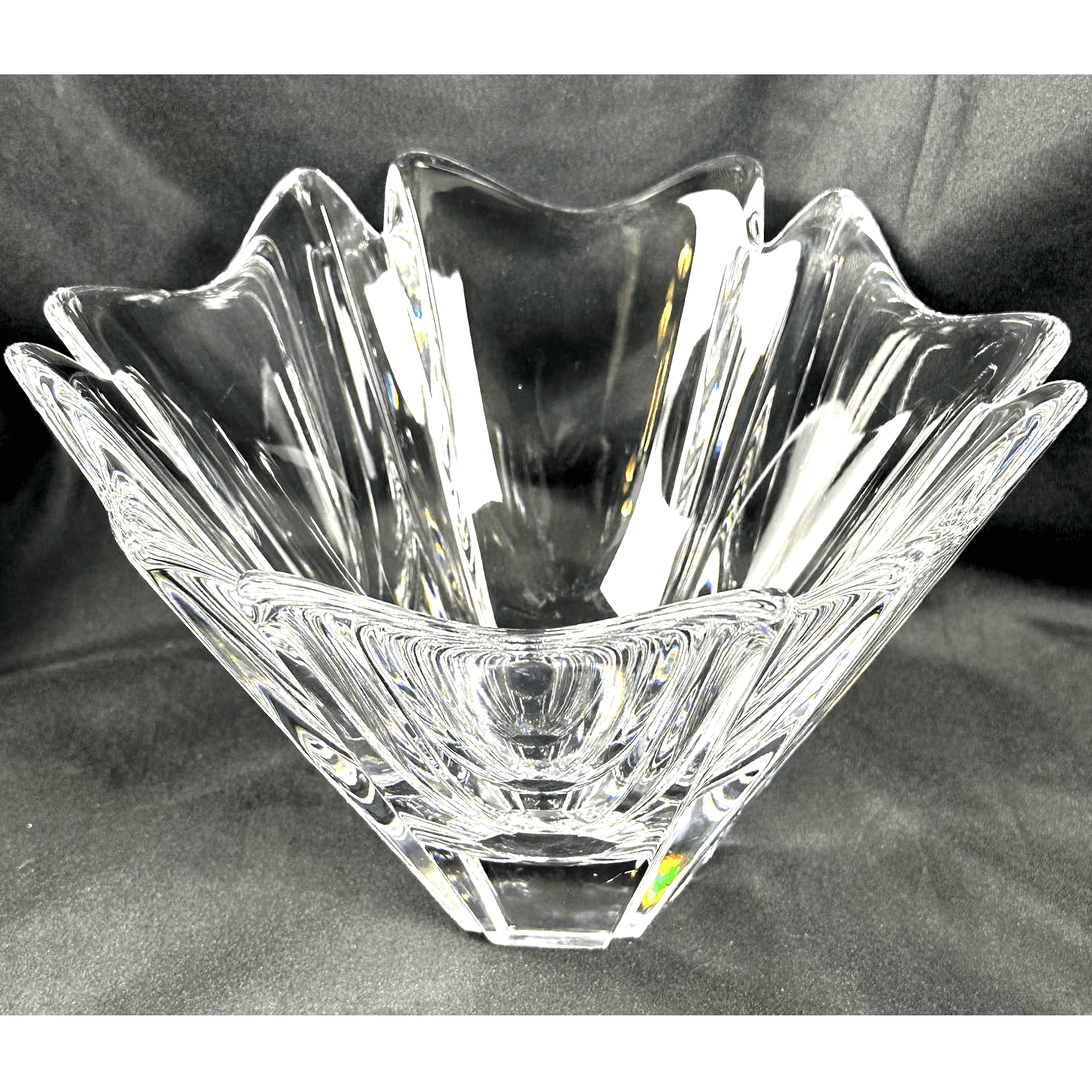 ORREFORS Sweden Crystal Orion Lars Hellsten Bowl Signed Vintage 1980's-10.25" - Thumbnail 2
