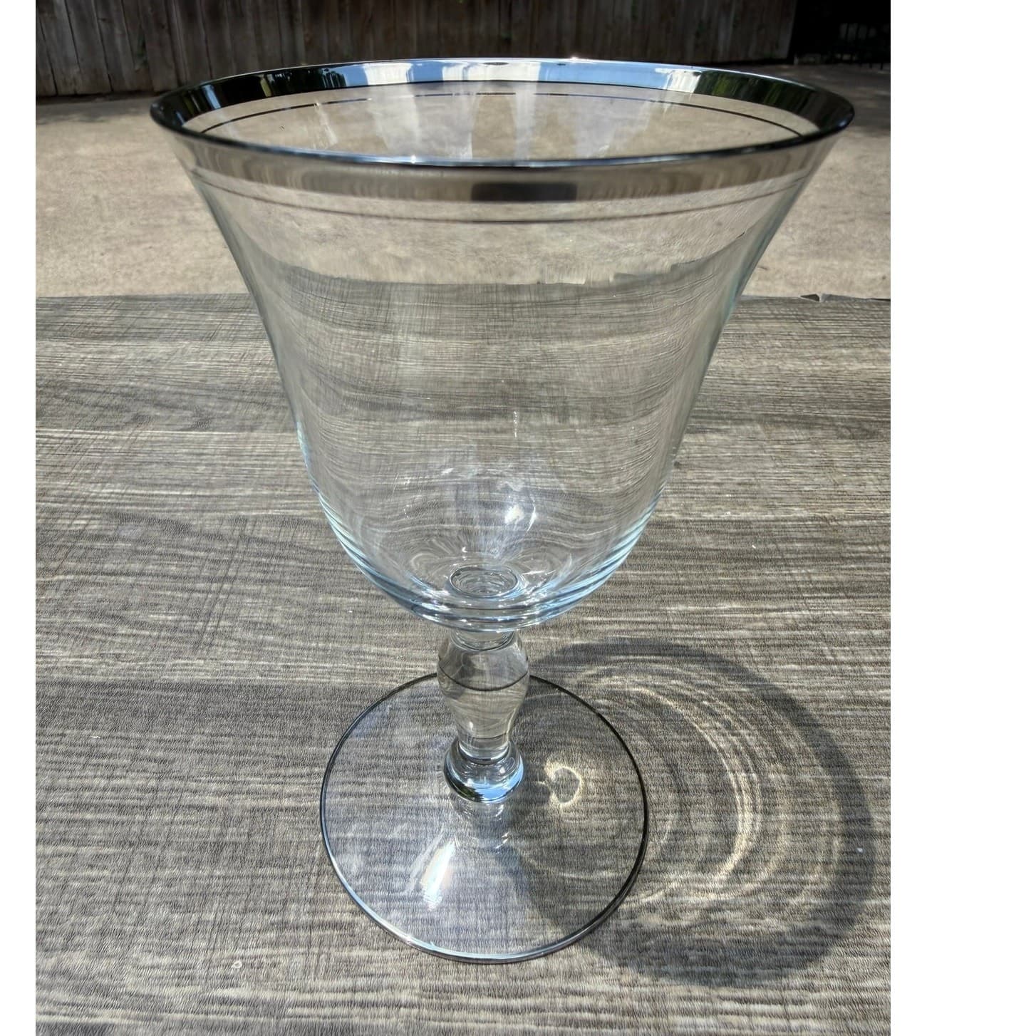 Glastonbury 'Lotus' Vintage 6" Wine Glasses-Platinum Rim-Set of 7 - Thumbnail 2