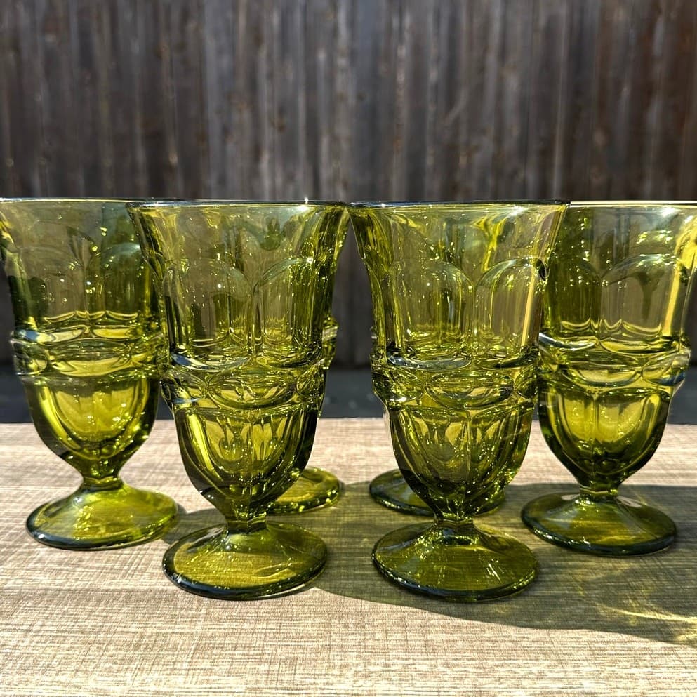Fostoria Retired 1963-1982 'Argus Green' 6 5/8" Iced Tea Goblets-Set of 6 - Thumbnail 3