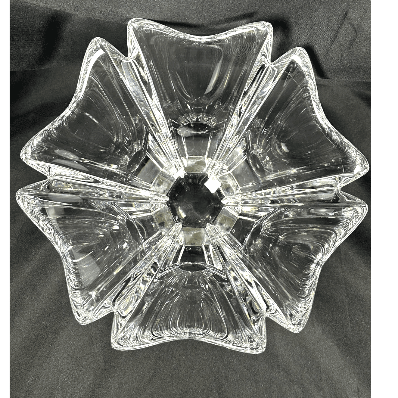 ORREFORS Sweden Crystal Orion Lars Hellsten Bowl Signed Vintage 1980's-10.25" - Thumbnail 3
