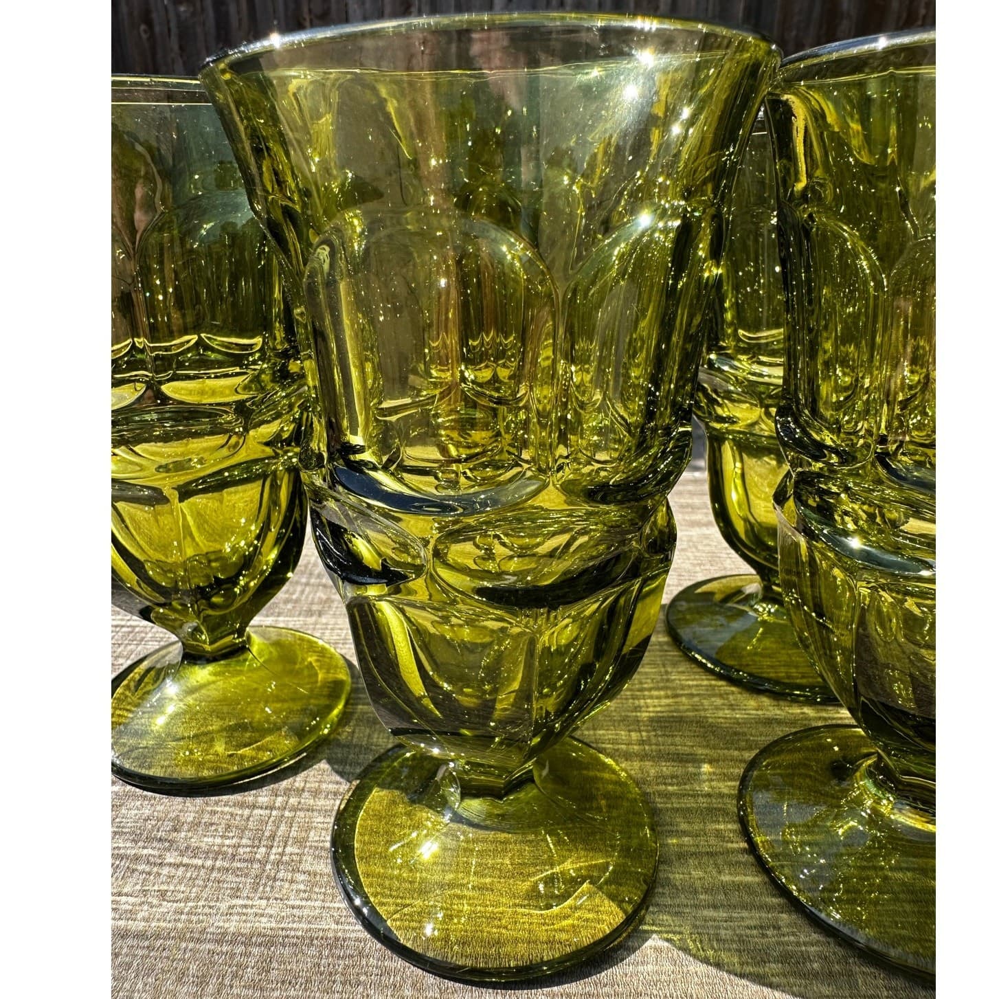 Fostoria Retired 1963-1982 'Argus Green' 6 5/8" Iced Tea Goblets-Set of 6 - Thumbnail 4