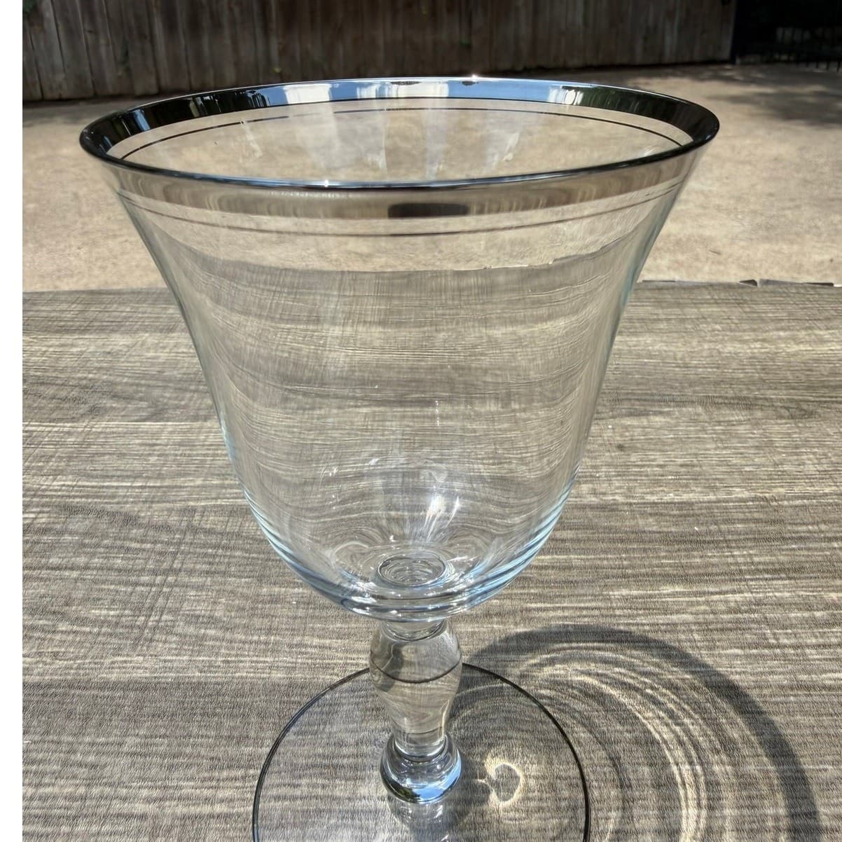 Glastonbury 'Lotus' Vintage 6" Wine Glasses-Platinum Rim-Set of 7 - Thumbnail 9