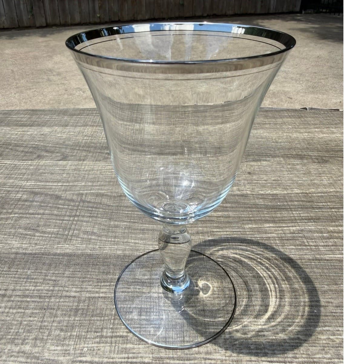 Glastonbury 'Lotus' Vintage 6" Wine Glasses-Platinum Rim-Set of 7 - Thumbnail 6