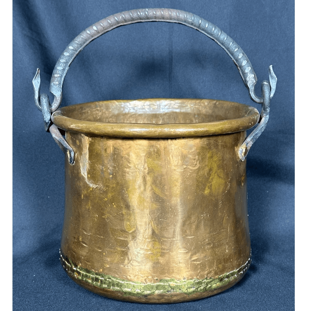Turkish Hammered VTG Copper Pot Dovetail Seams Rolled Edge Forged Handles RARE - Thumbnail 12