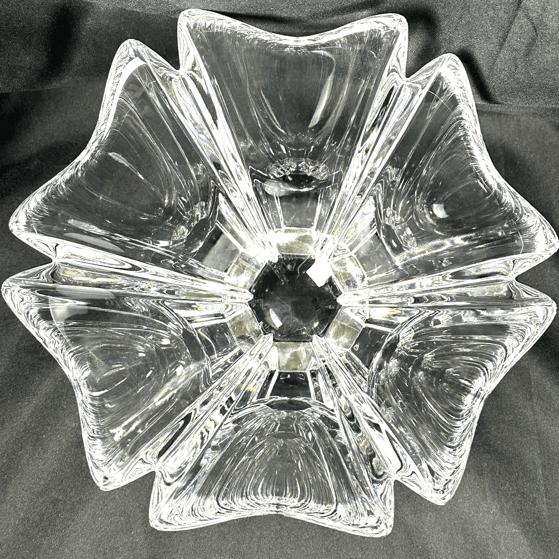 ORREFORS Sweden Crystal Orion Lars Hellsten Bowl Signed Vintage 1980's-10.25" - Thumbnail 5