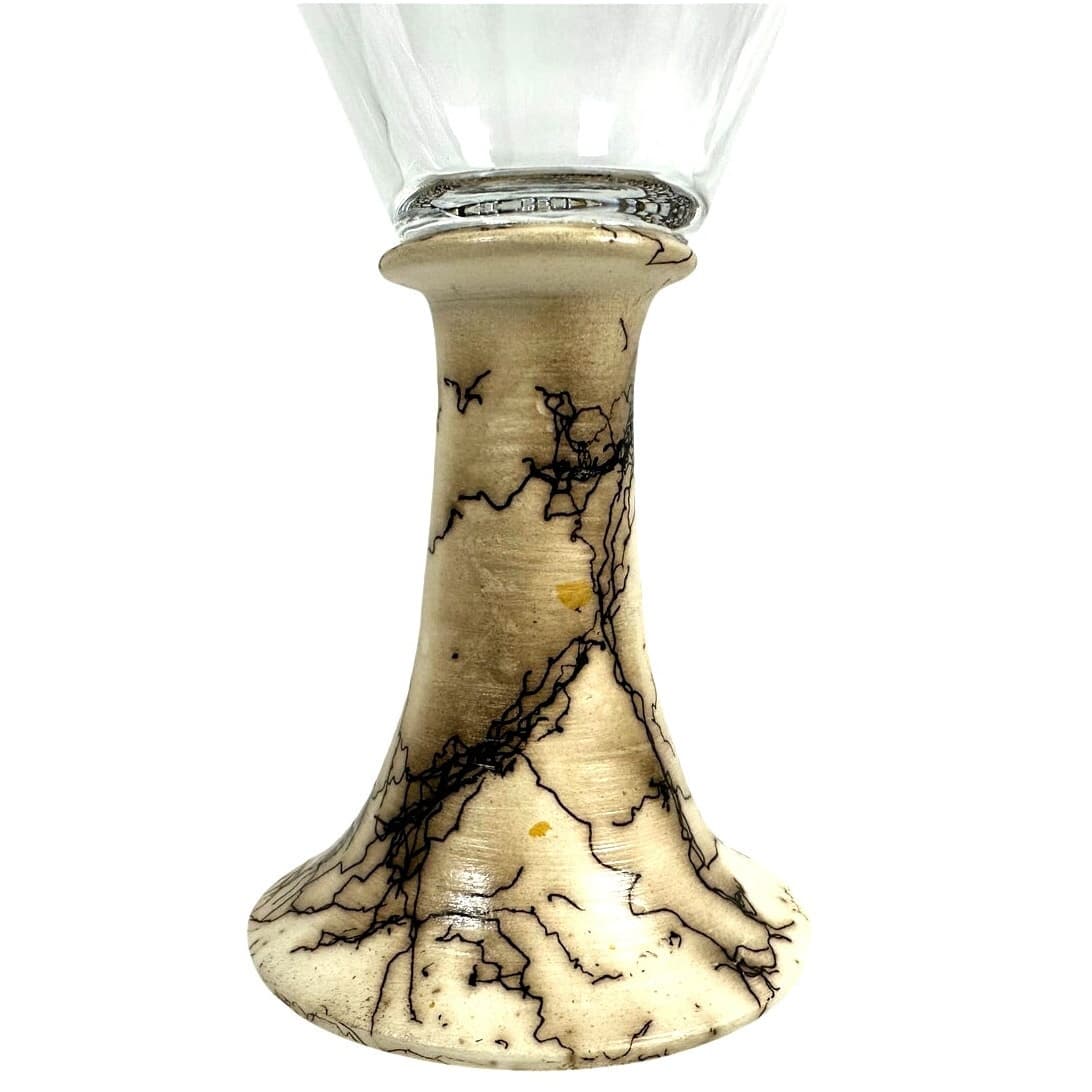 Native American Horse Hair Raku Pottery Goblet-Stunning! - Thumbnail 2