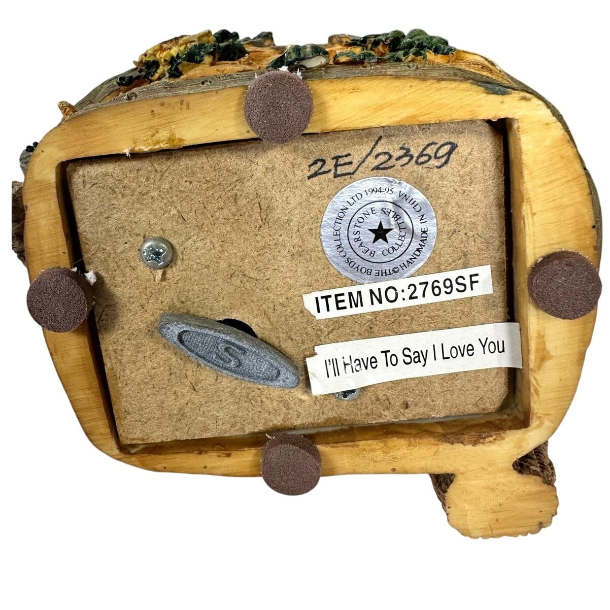 Boyds Bears Bearstone "Justina the Message Bearer" SF Music Box 2769SF 2E2369 - Thumbnail 3