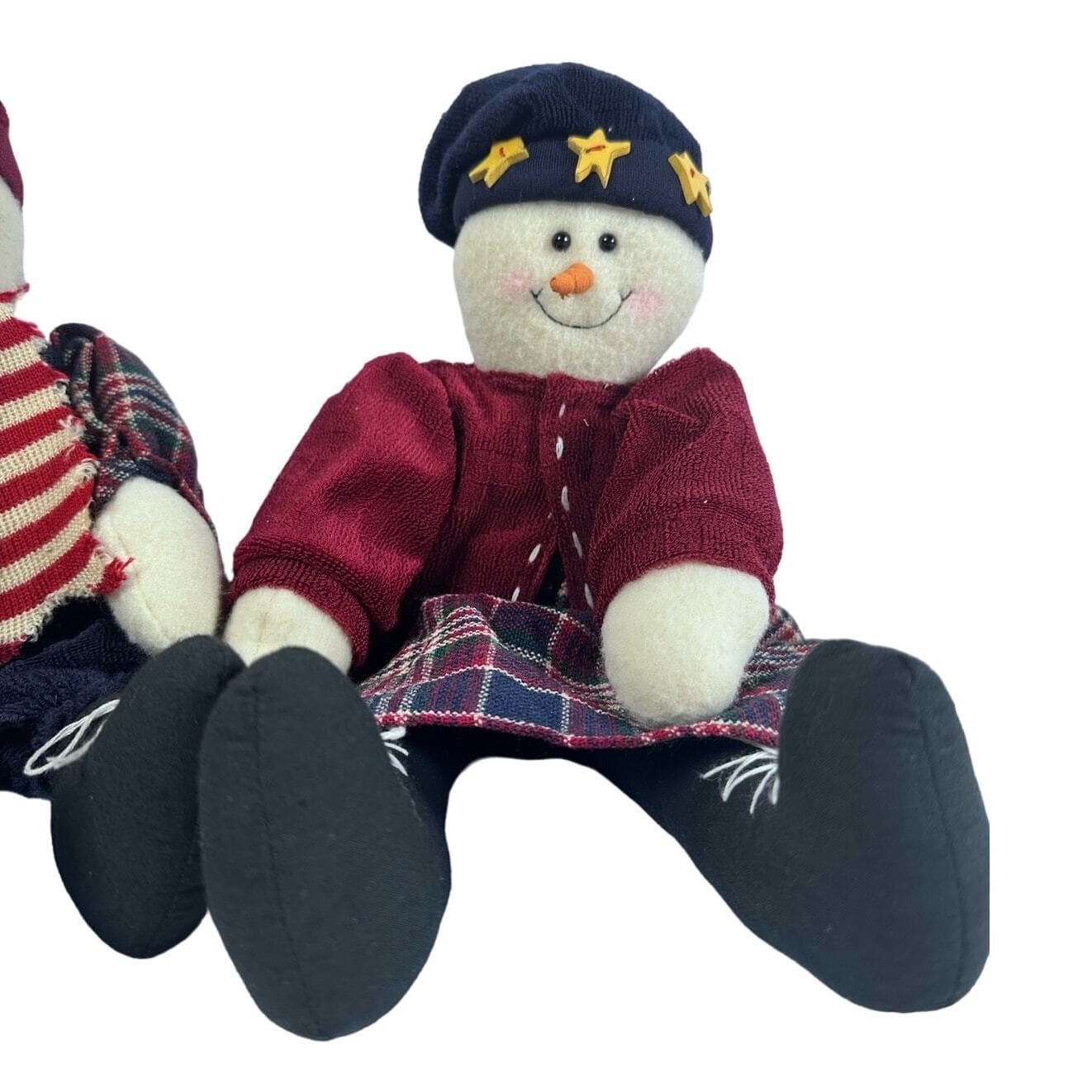 Raz Imports Snowman and Snowwoman Couple-Shelf Sitter Dolls-15 inches-Nice!! - Thumbnail 3