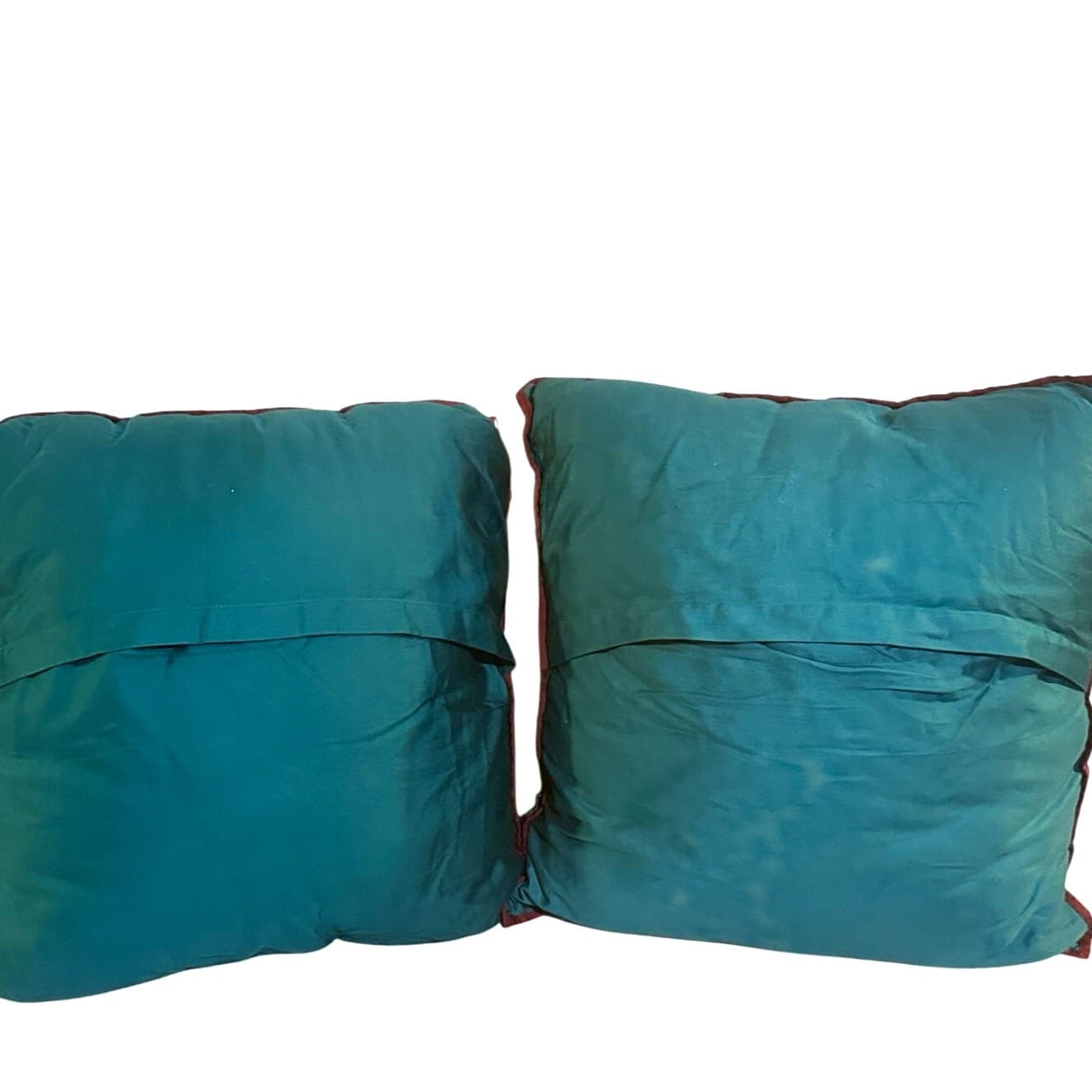 Studio D Teal Green Accented Smocked 17" Square Throw Pillows-New w/Tag-Set of 2 - Thumbnail 3