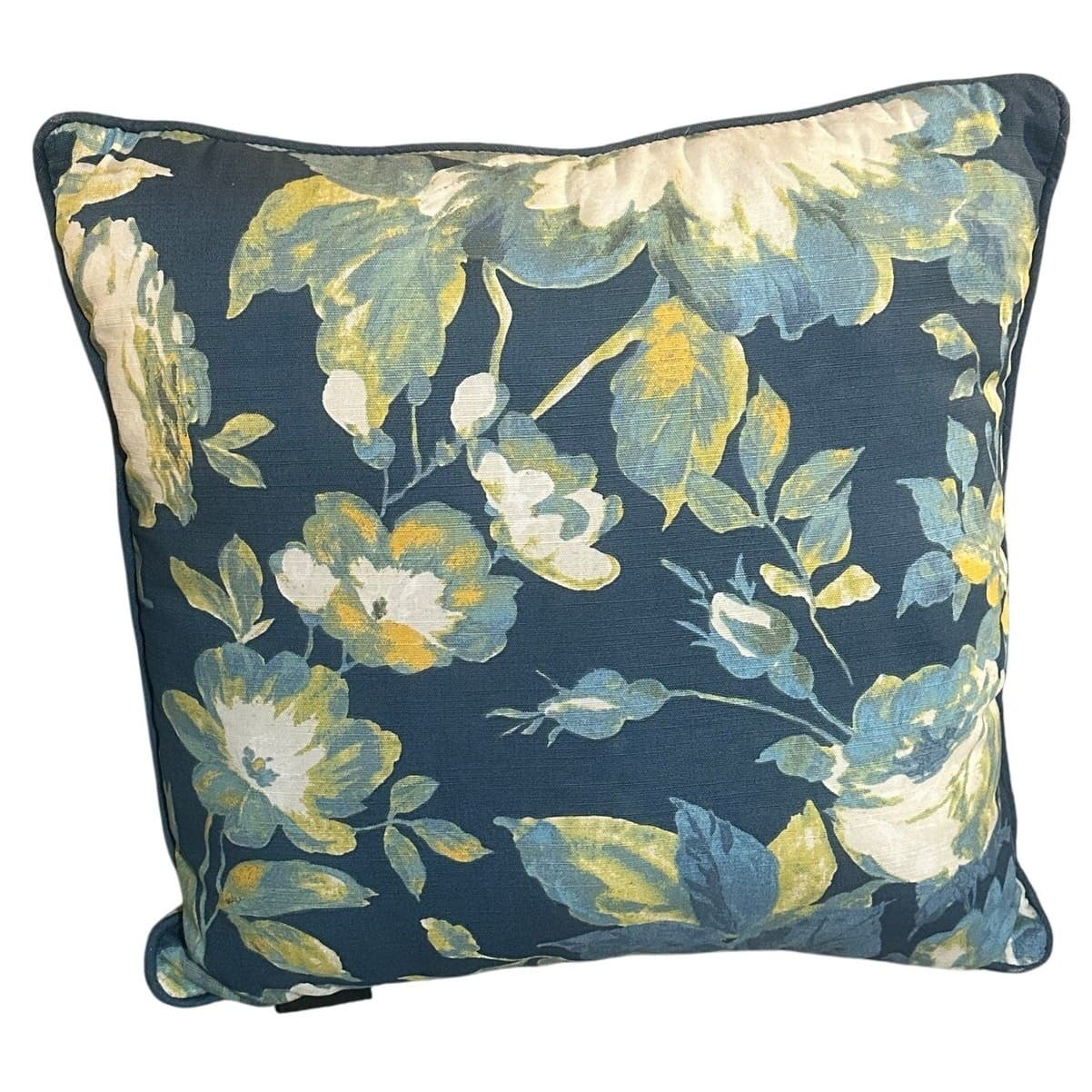 'Envogue' Pakistan Blue White Floral 20" Square Throw/Accent Pillows-Set of 2 - Thumbnail 6