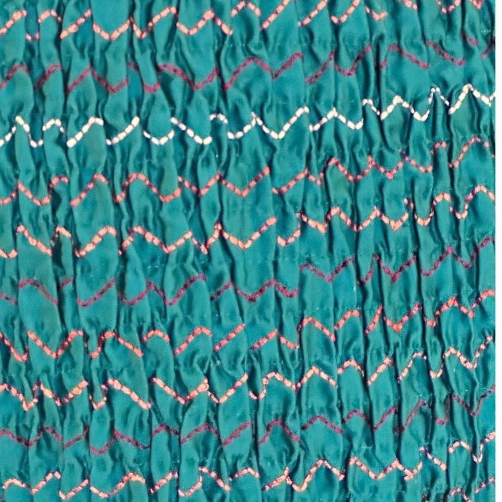 Studio D Teal Green Accented Smocked 17" Square Throw Pillows-New w/Tag-Set of 2 - Thumbnail 4