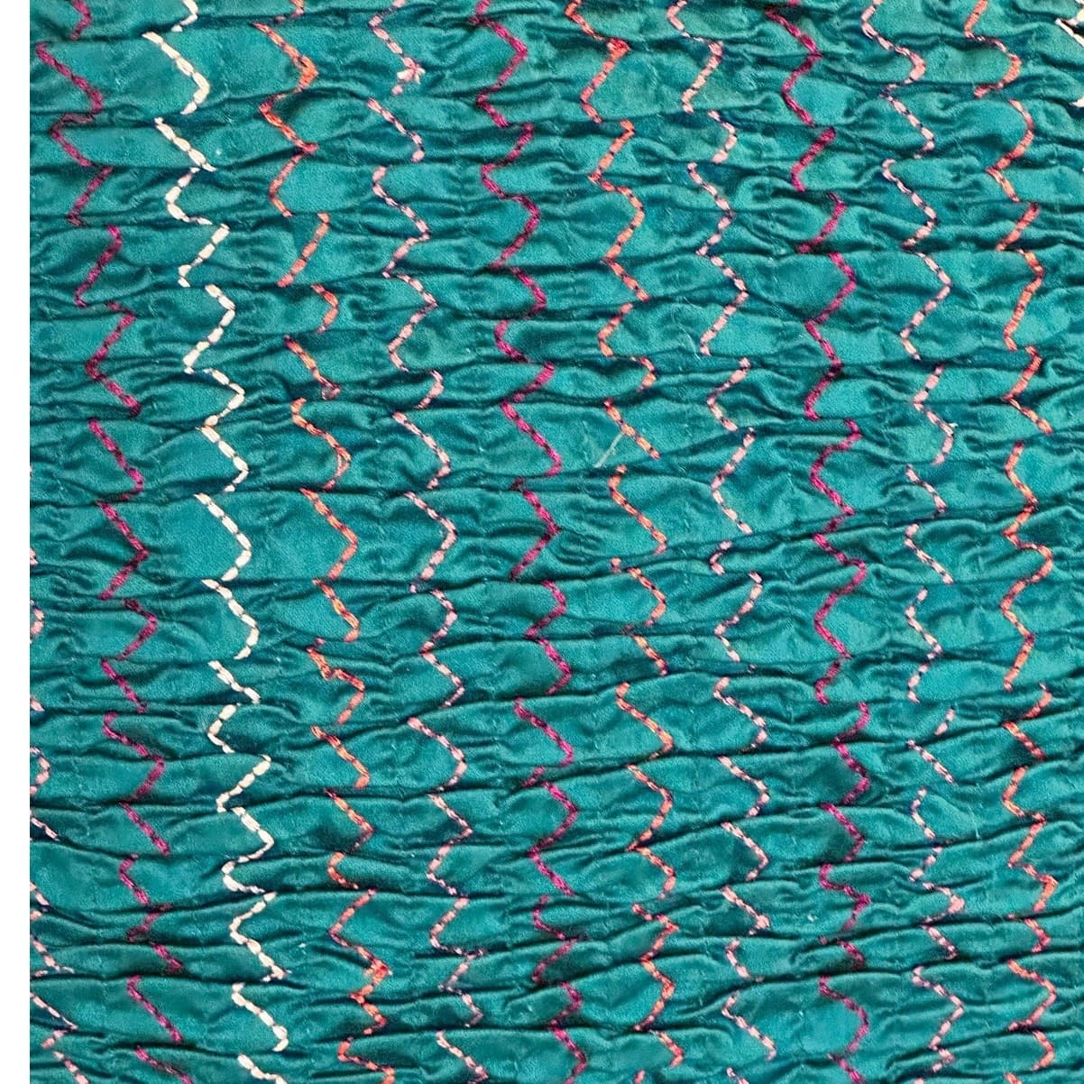 Studio D Teal Green Accented Smocked 17" Square Throw Pillows-New w/Tag-Set of 2 - Thumbnail 2