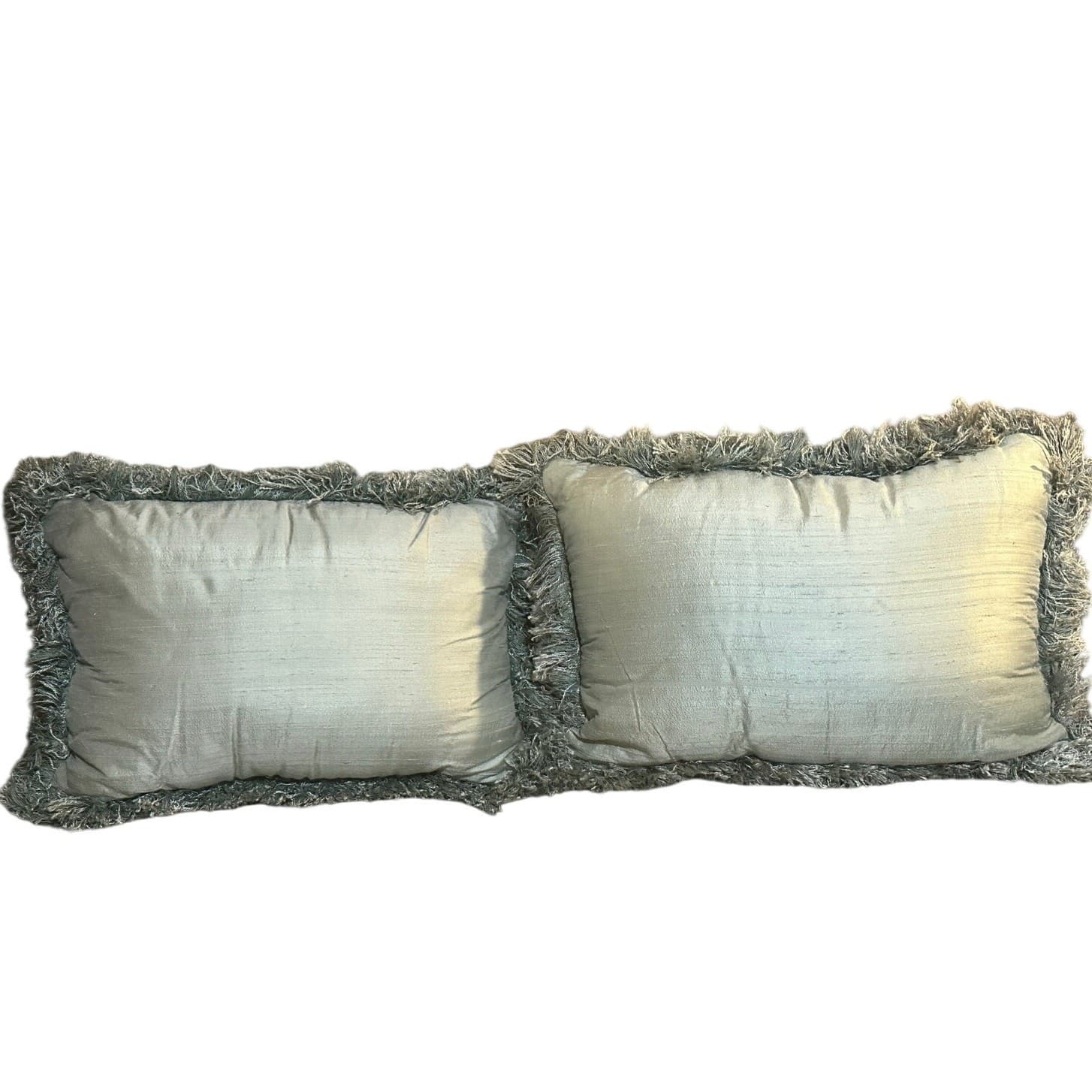 Newport Rectangular 17x12 Light Green Patterned Fringed Edge Throw Pillow Set-2 - Thumbnail 3