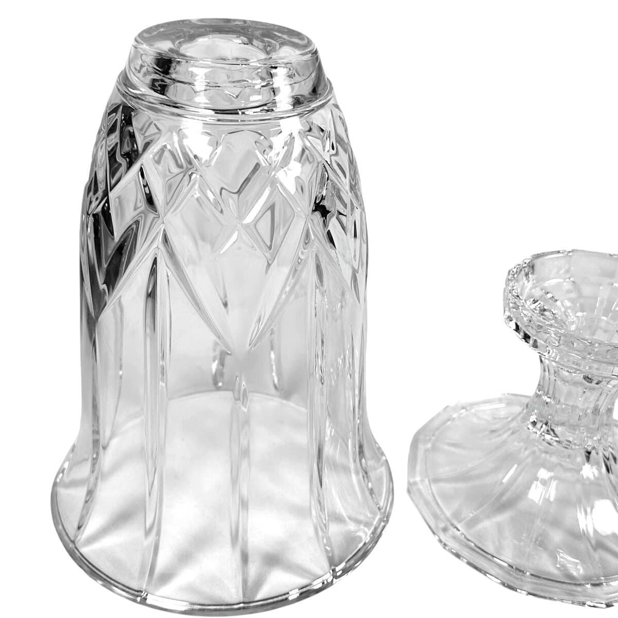 DePlomb Heavy 24% Lead Crystal 12" Hurricane Globe Glass Candle Holder! - Thumbnail 6