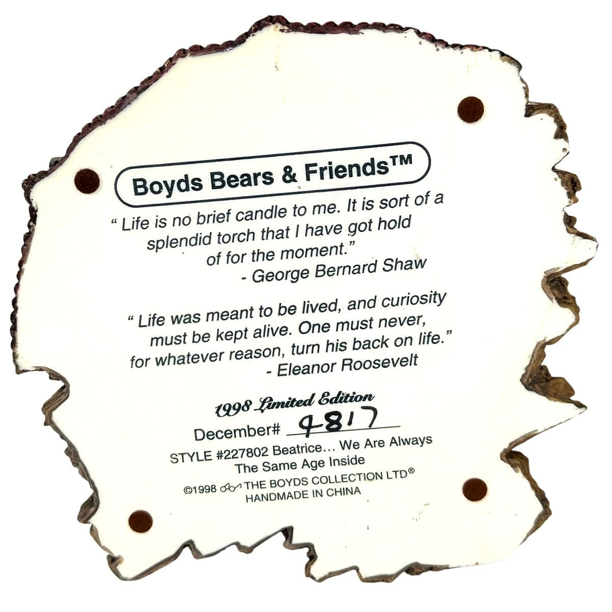 Boyds Bears Limited Ed 1998 "Beatrice We Are...Age Inside" 227802-NEW in Box! - Thumbnail 6